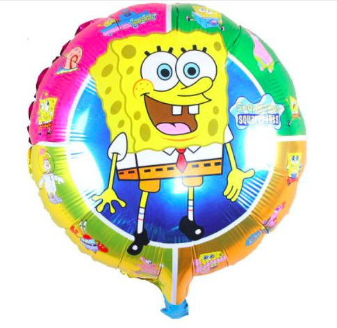 

ШАРЫ ФОЛЬГИРОВАННЫЕ КРУГЛЫЕ "ГУБКА БОБ". ДИАМЕТР: 45 СМ., Разные цвета