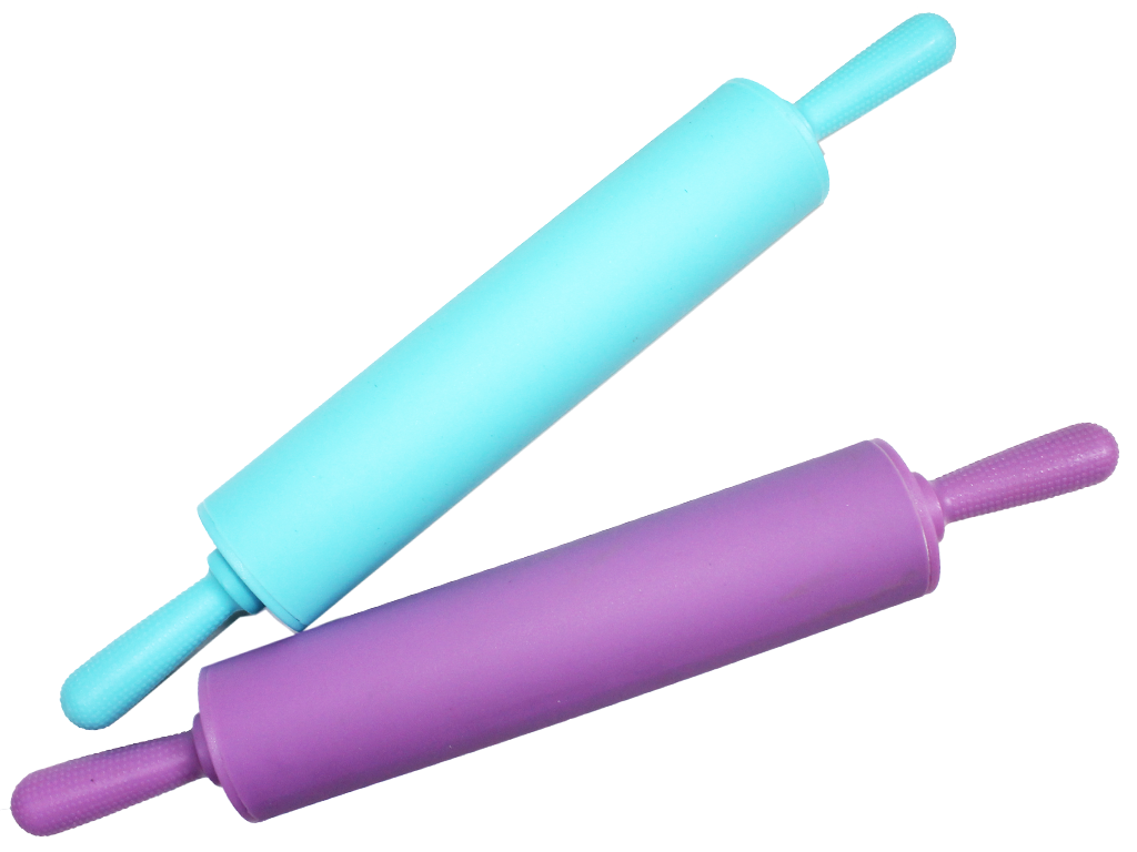 

Скалка пластмассовая с прорезиненной поверхностью 30см