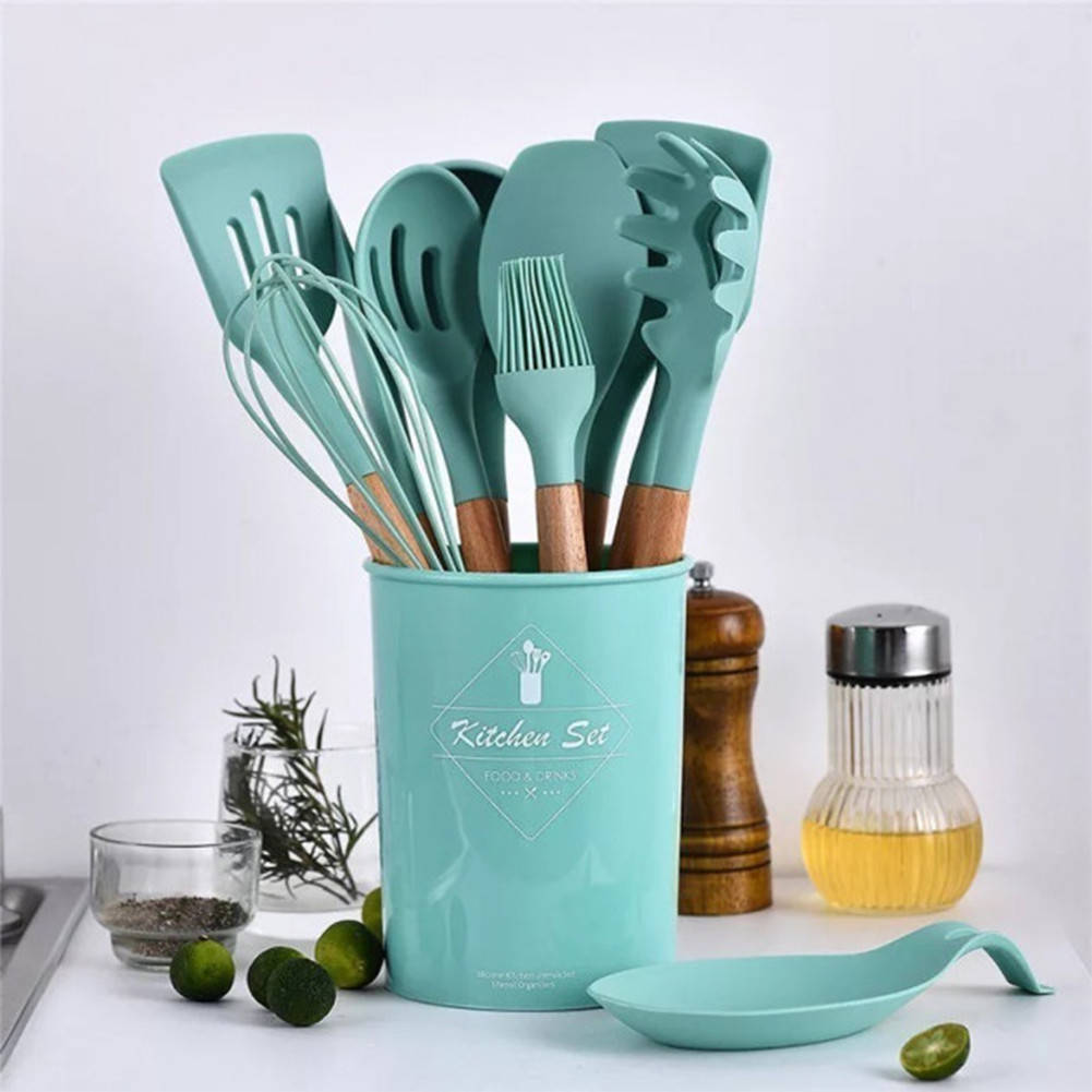 

Набор кухонных предметов Kitchen Dining 12 предметов (0350) Силикон, Красный