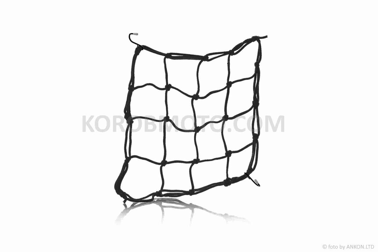 

Сетка багажника (паук) 37*37см, черная (2 крючка), Черный