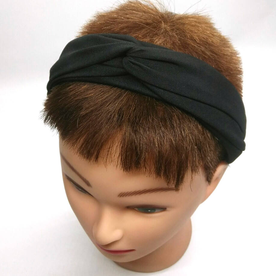 

Обруч чалма для волос из костюмной ткани Черный