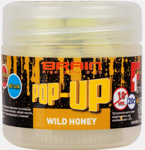 

Бойлы Brain Pop-Up F1 Wild Honey (мёд) 10 mm 20 gr