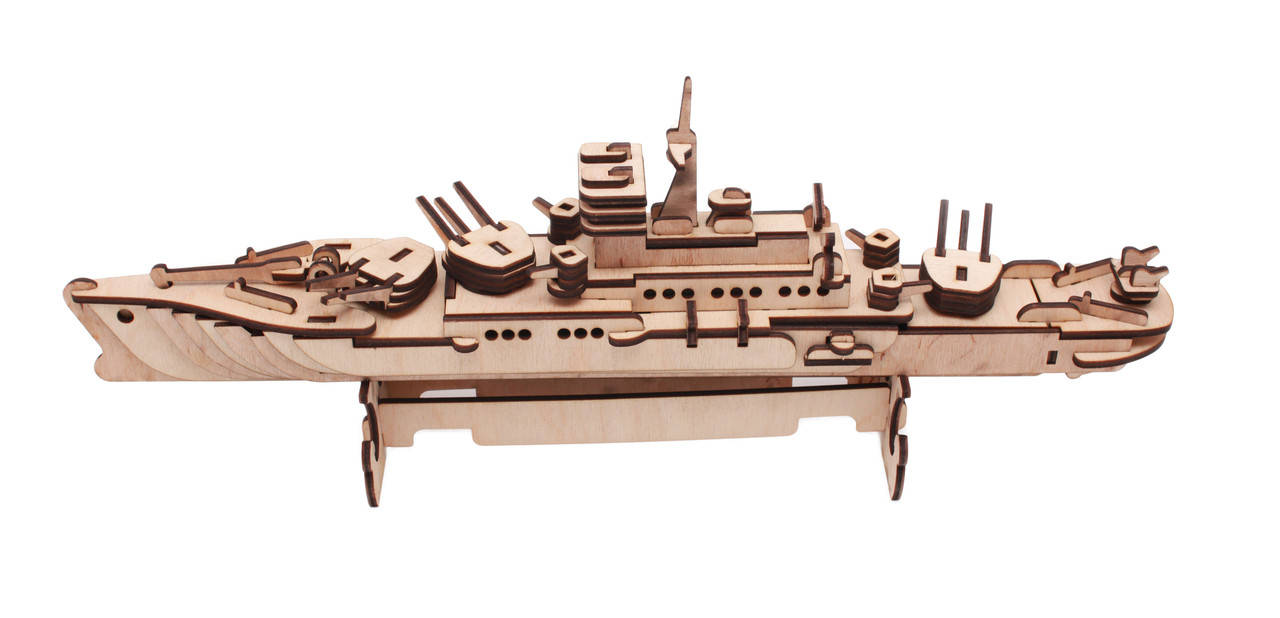 

Конструктор из дерева 3Д пазл военный корабль Kalinin арт 035, Бежевый