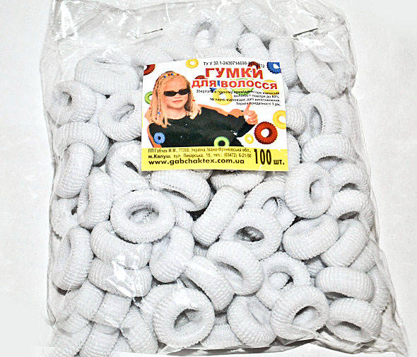 

Резинки для волос обычные упаковка 100 шт, Разные цвета