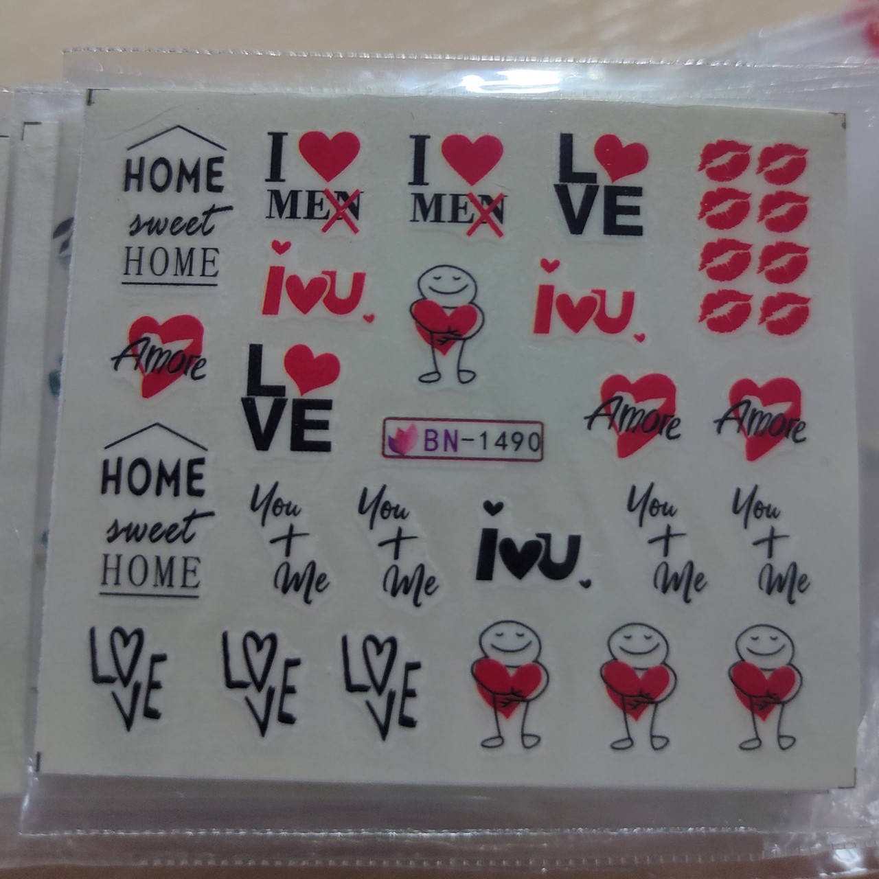 

Водные наклейки слайдеры Сердечки, Губки 1490, Разные цвета