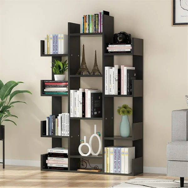 

Современный книжный стеллаж для декора, стеллаж для книг и игрушек, в форме дерева (Чёрный), Черный