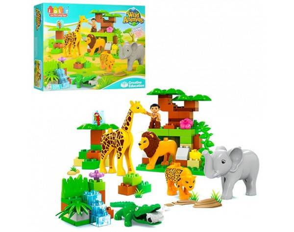 

Детский конструктор Зоопарк JDLT 5286, 83 крупные детали