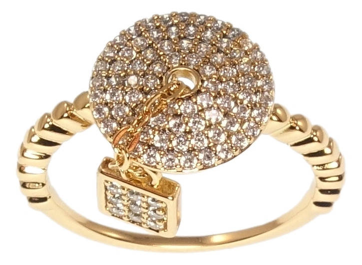 

Кольцо Xuping Позолота 18K "Круг с замочком на цепи" р.16,16.5,17,18,18.5,19.5,20
