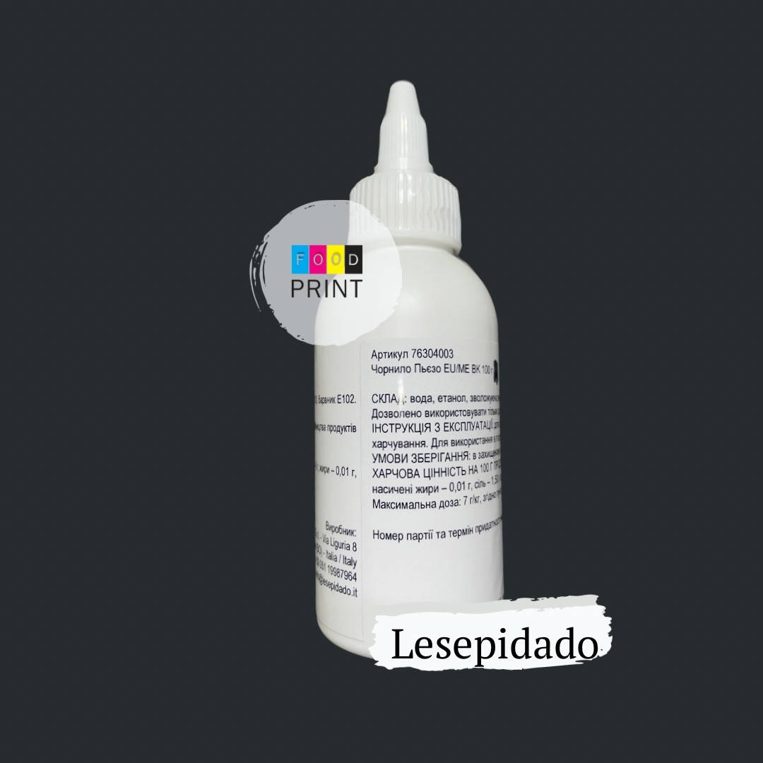 

ПИЩЕВЫЕ ЧЕРНИЛА lesepidado piezo Black 100ml для пищевых струйных принтеров EPSON