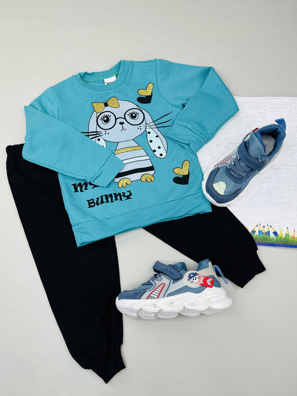 

Детский летний костюм на девочку 3-6 лет