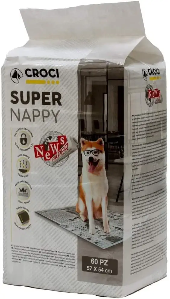 

Пеленки CROCI для собак 57*54 см принт Газета, 60шт/уп
