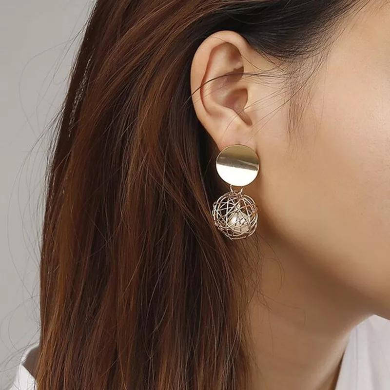 

Серьги женские (бижутерия) Oxa круглые (2709) gold