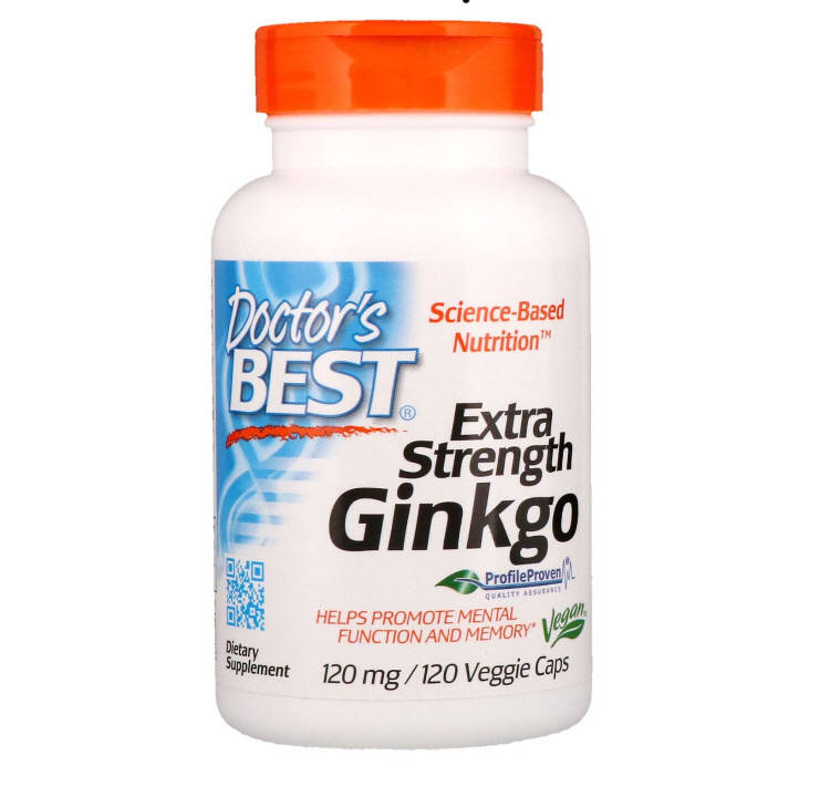 

Гинкго билоба Doctors Best, Extra Strength Ginkgo, 120 mg, 120 капсул