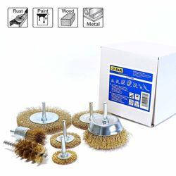 

Набор латунных кордщеток для дрели S&R 7 шт (135002007)