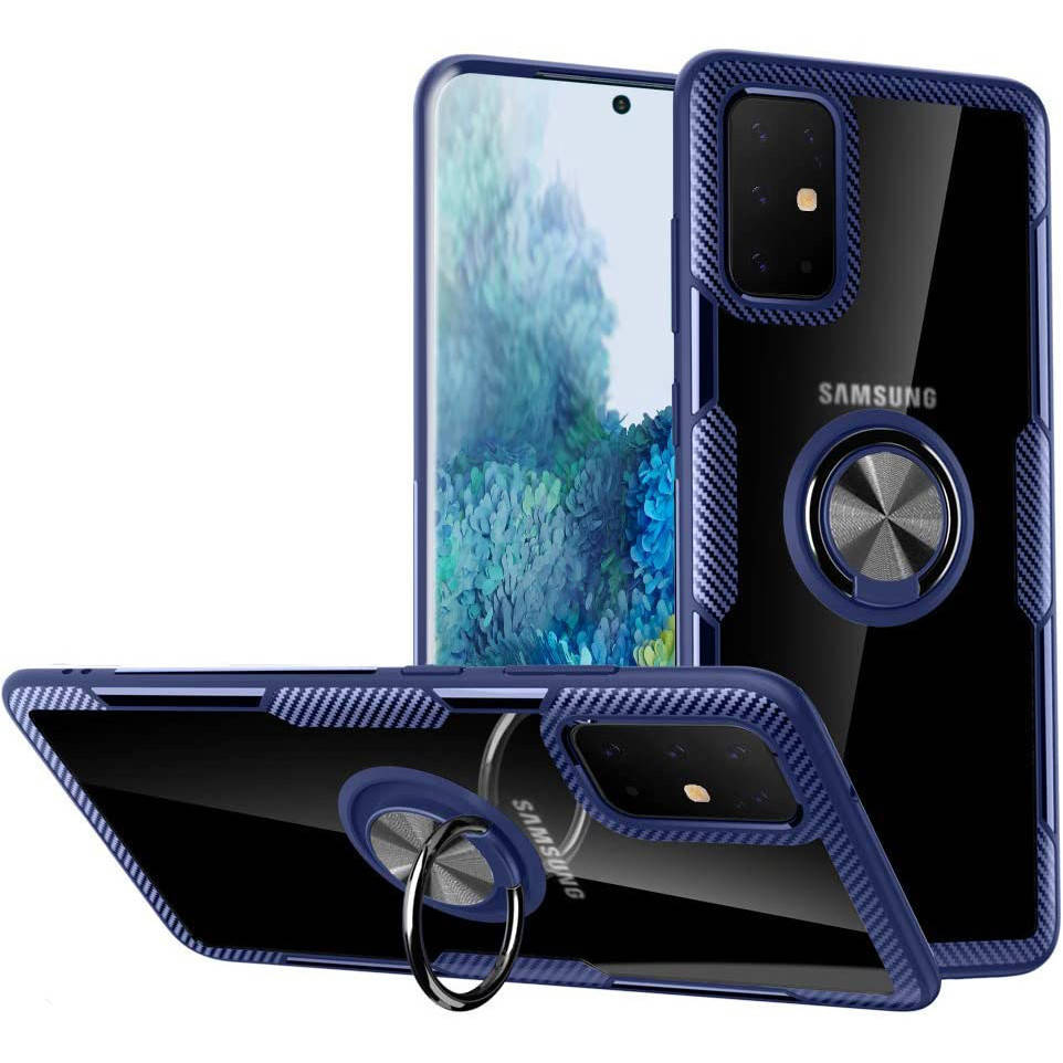

TPU+PC чехол Deen CrystalRing for Magnet (opp) для Samsung Galaxy A71 Бесцветный / Синий