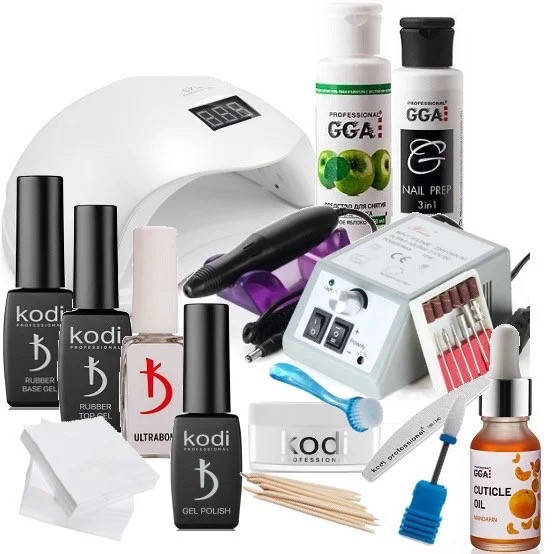 

Стартовый набор для маникюра Kodi с Лампой Sun 5 48 W и Фрезером Lina 20000 об.