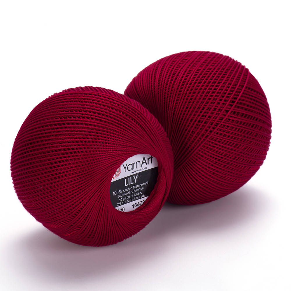 

Yarnart Lily № 5020 темно-красный