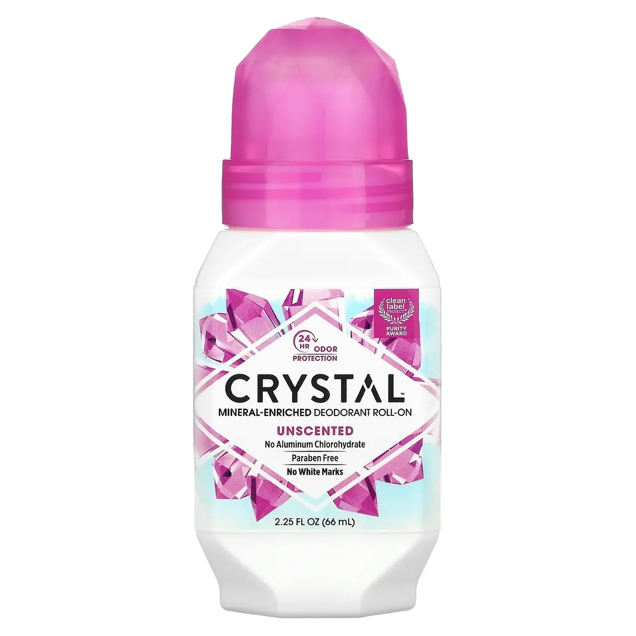 

Crystal Body Deodorant, минеральный шариковый дезодорант, без запаха, 66 мл (2,25 жидк. унции)