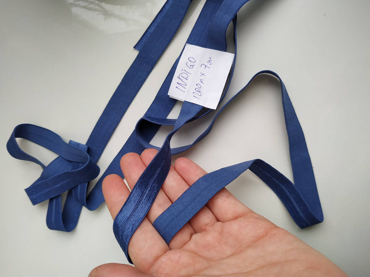 

Резинка елитная швейная окантовка попаламка для бьюстгалтера, стрингов, трусиков темно-синяя 15мм, Темно-синий