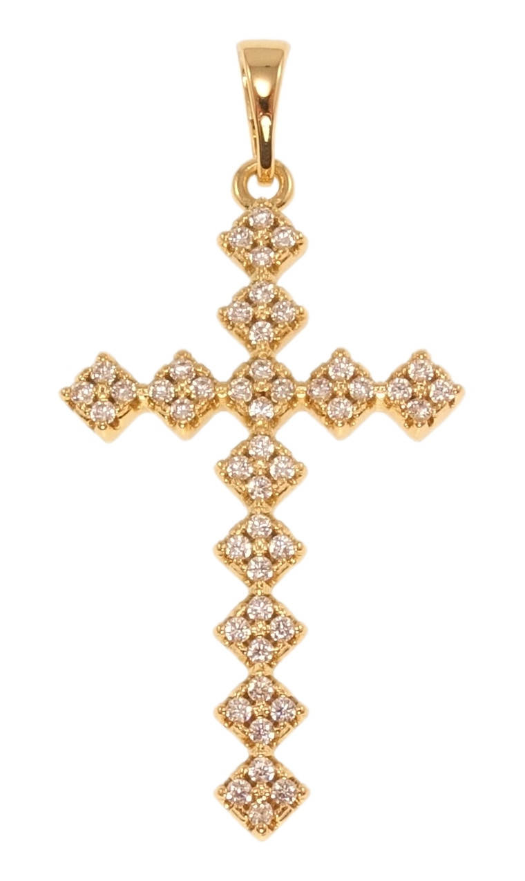 

Кулон Xuping Позолота 18K "Декоративный Крест с цирконием" для цепочки до 5мм