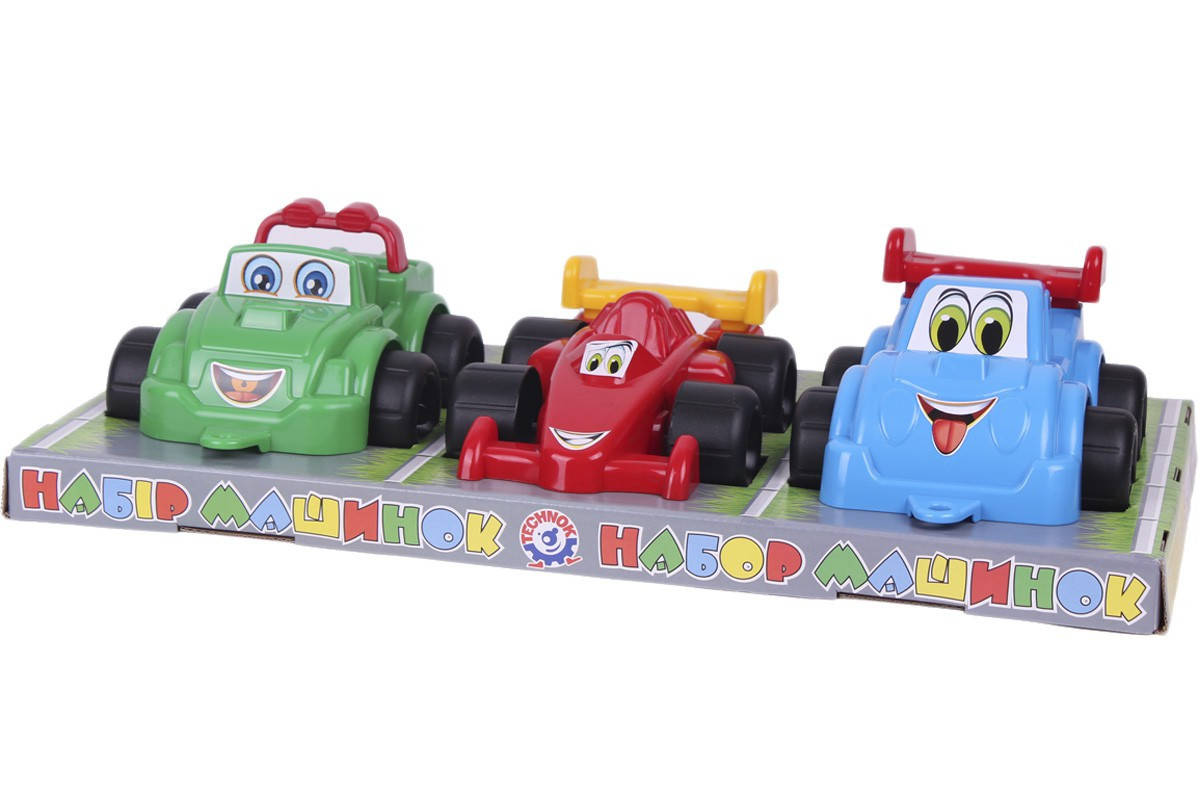 

Машинки "Максік", набор 3 шт на планшете, 24*46см, ТМ Технок, Украина (5шт)