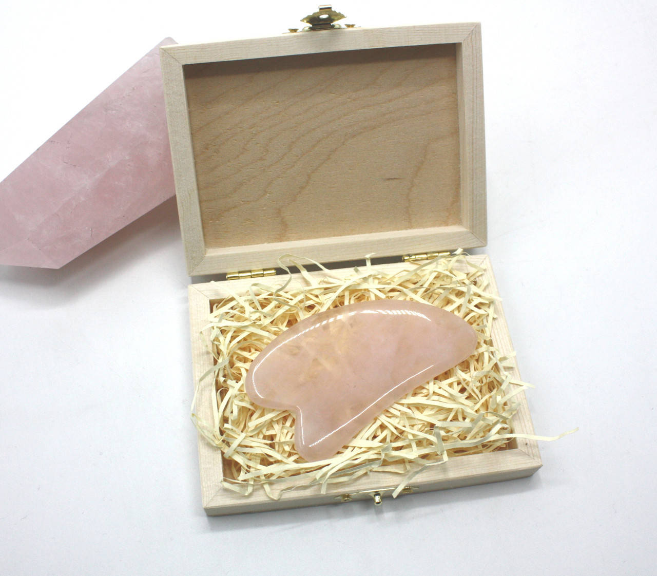 

Массажер гуаша кварц лапка в подарочной упаковке.