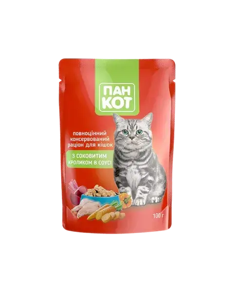 

Пан Кот с рыбой в соусе (24 шт. упаковка) Полноценный консервированный корм для кошек