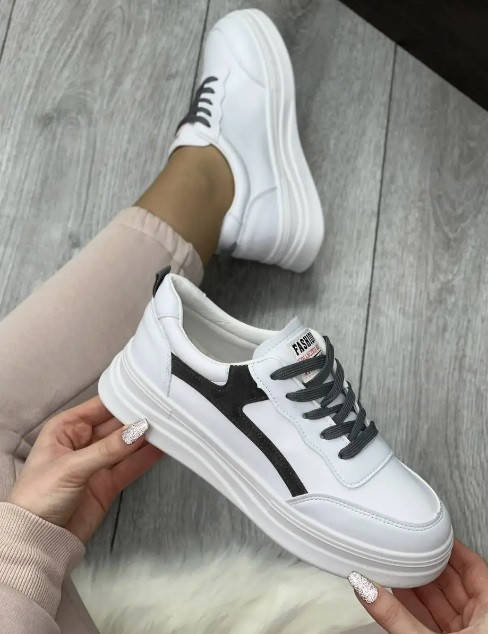 

Стильные белые кроссовки, (р. 36-41), Белый