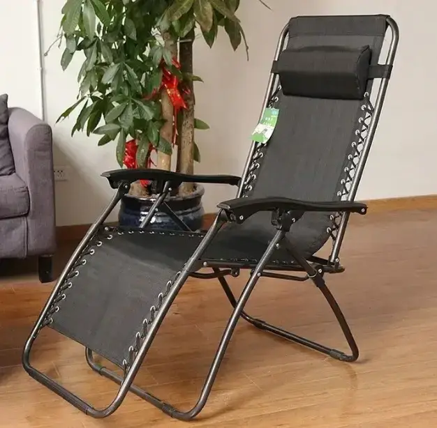 

Кресло шезлонг раскладное ZERO GRAVITY GREY Садовый пляжный шезлонг лежак для сада и дома Черный