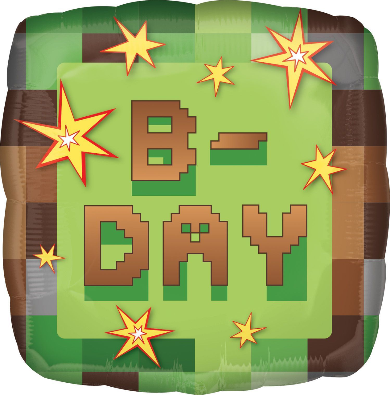 

Фольгированный шарик Anagram 18" Квадрат Happy birthday Майнкравт / Minecraft, Разные цвета