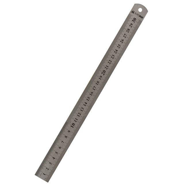 

Линейка BuroMax BM.5810-30 двусторонняя стальная 30 см, Черный