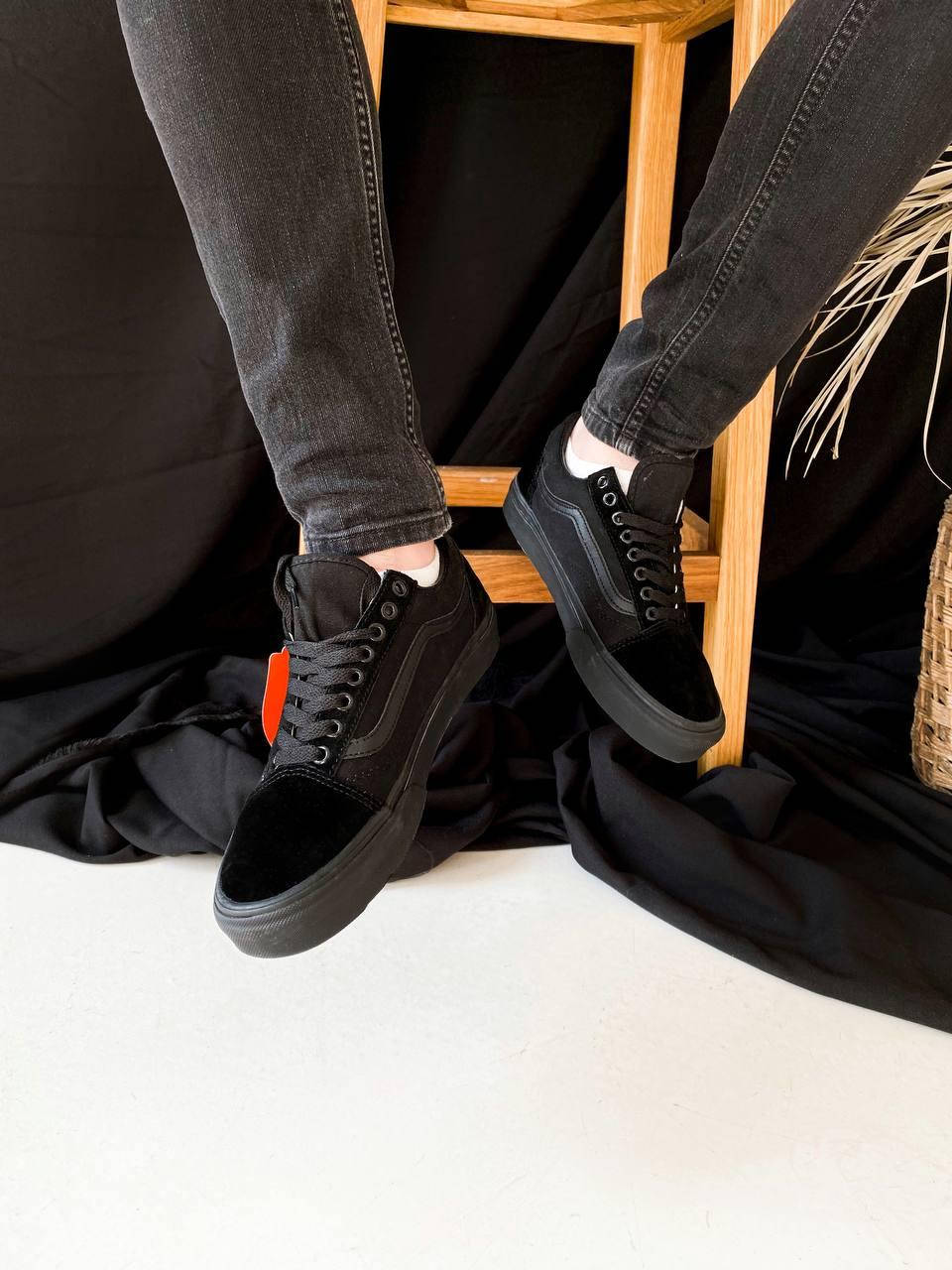 

Мужские кеды Vans Old Skool Ванс Олд Скул черные весна/осень 45, Черный