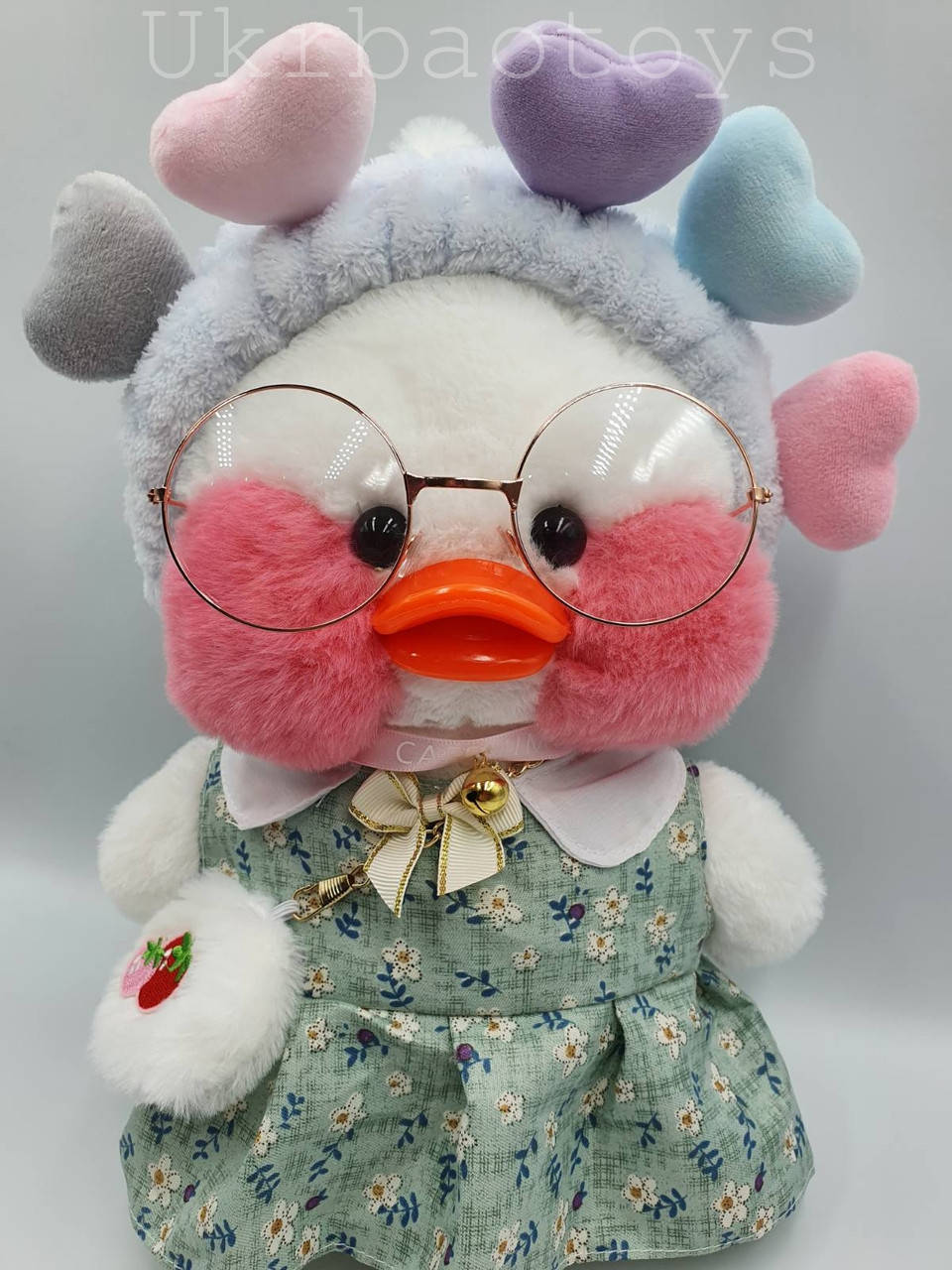 

Мягкая игрушка уточка "Сafe-mimi duck с повязкой сердечки 30 см., Белый