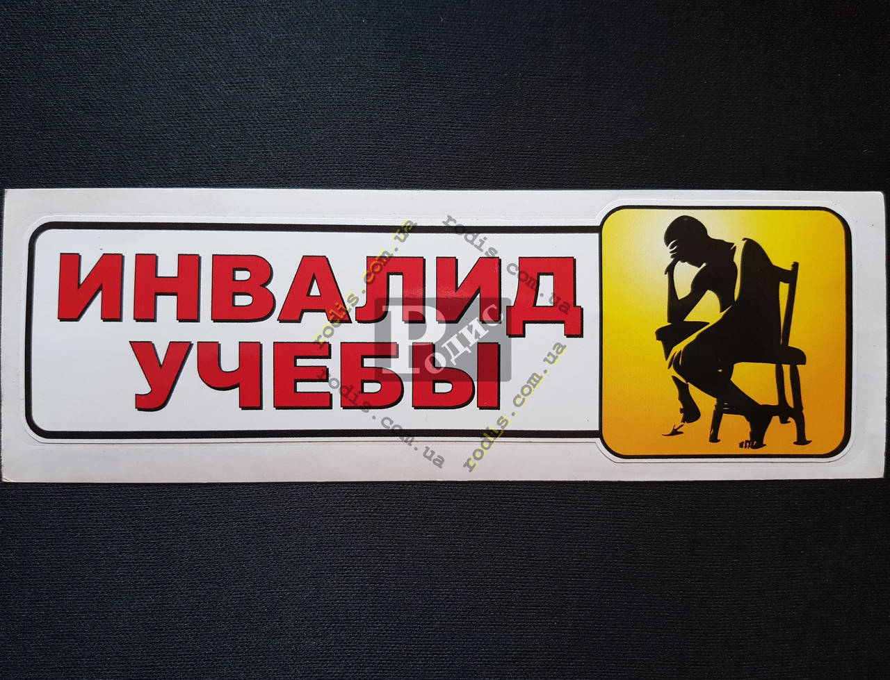 

Наклейка табличка "Инвалид учебы" (h=60 мм, l=200 мм)