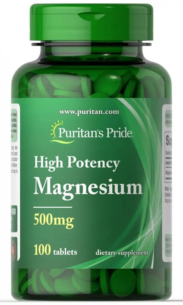 

Магний, Magnesium, Puritan's Pride США, 500 мг, 100 таб
