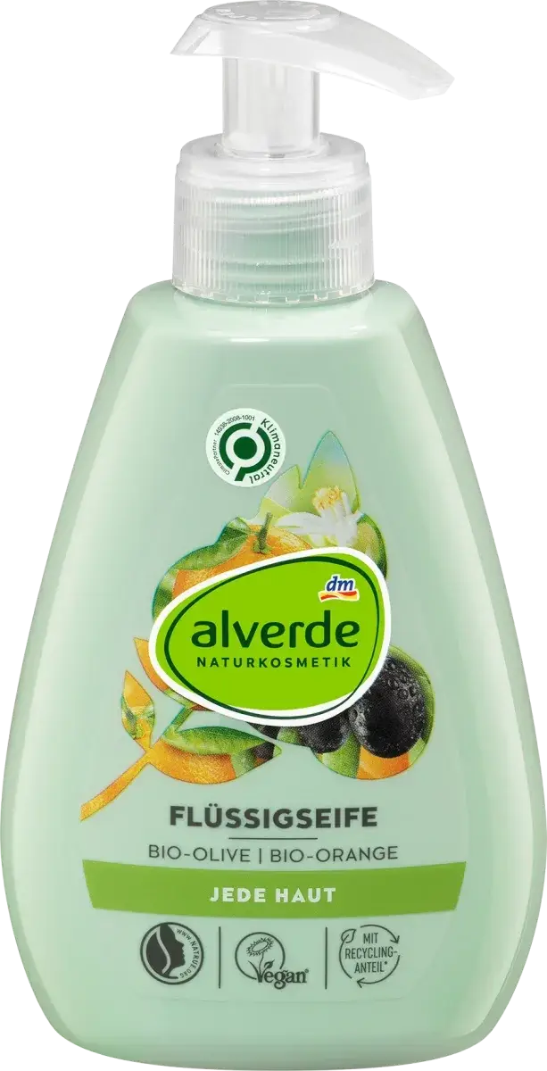 

Органическое жидкое крем-мыло alverde NATURKOSMETIK Bio-Olive, Bio-Orange, 300 мл.