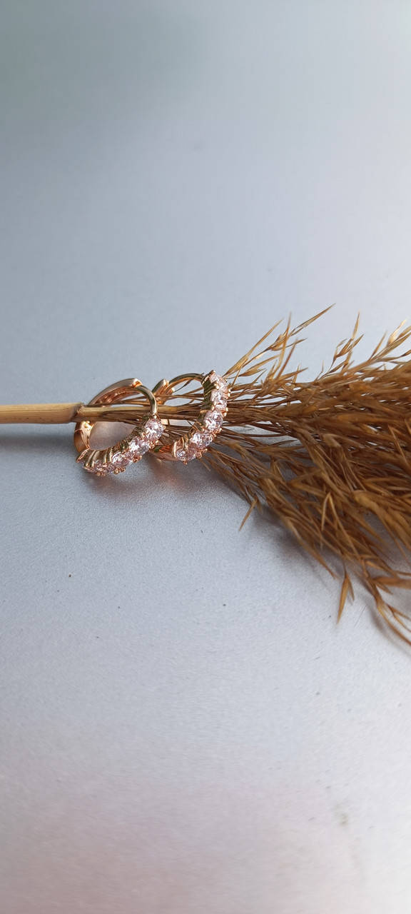 

Серьги кольца с цирконами 1,3см