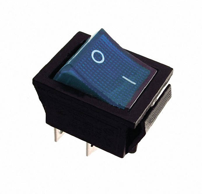 

Переключатель KCD2-201N BL/B 220V 1 клавиша синий с подсветкой TechnoSystems TNSy5500773