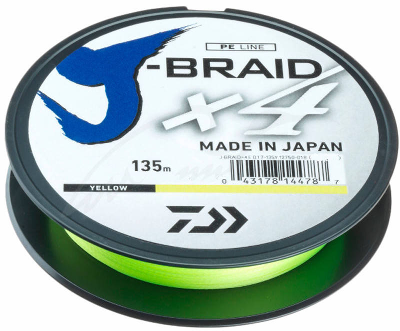 

Шнур Daiwa J-Braid X4E 0.19mm 135m 10.2kg (12740-019), Салатовый