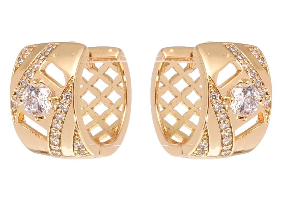 

Серьги Xuping Позолота 18K колечки "Кристальное очарование"