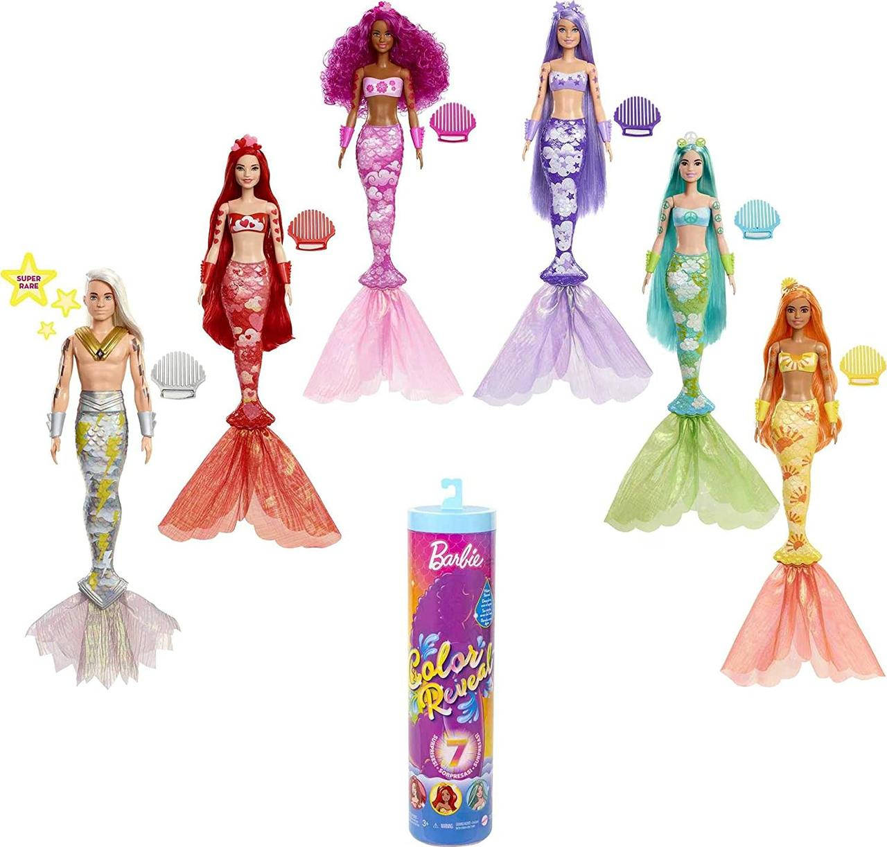 

Кукла Барби русалка Сюрприз Цветное перевоплощение Barbie Color Reveal Mermaid Doll 2 HCC46