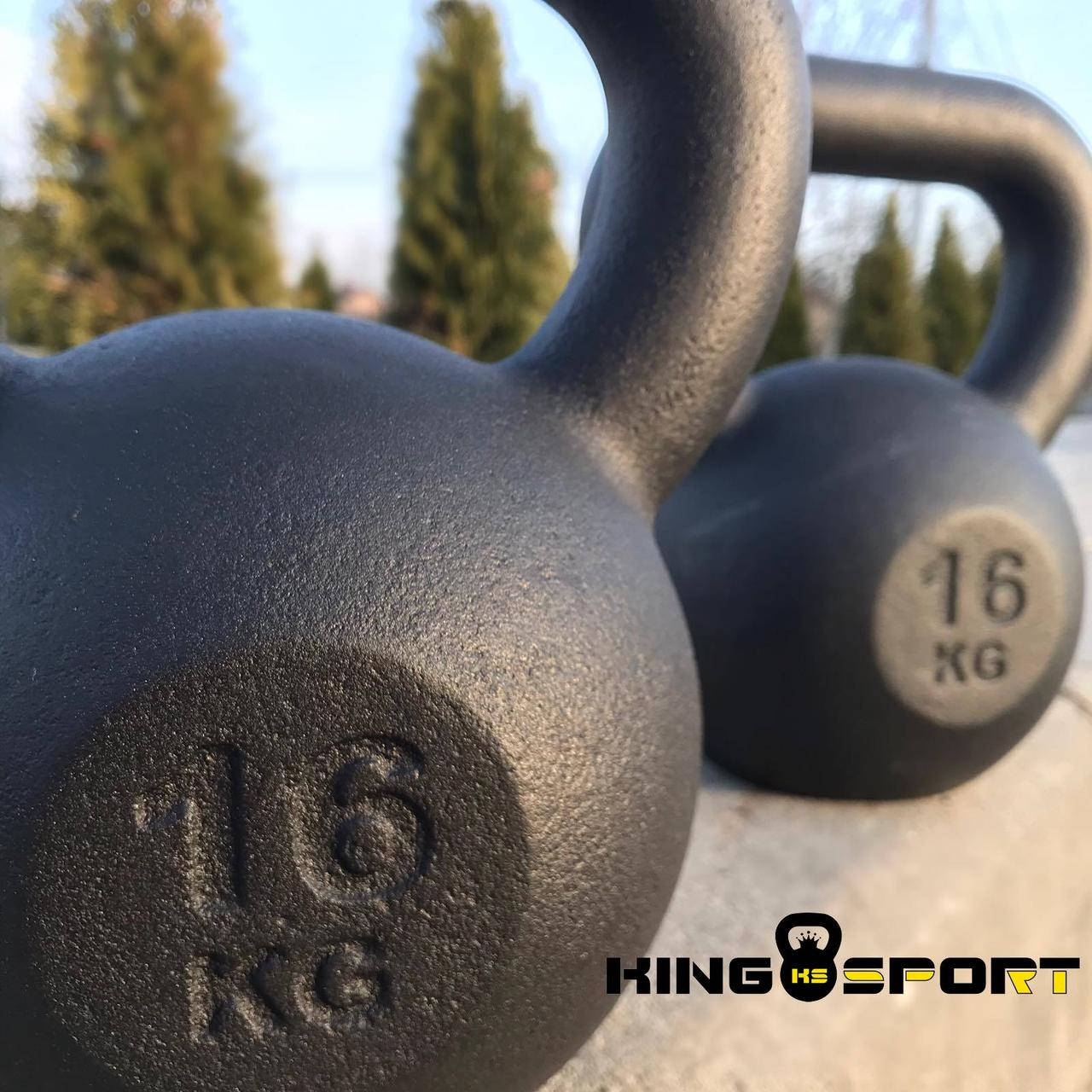 

Гиря 16 кг для кроссфіта KingSport чавунна чорна, Черный