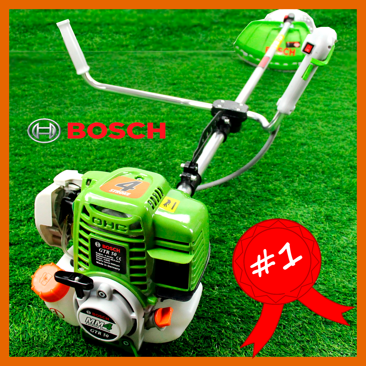 

Мотокоса Bosch GTR 50 Бензотриммер четырехтактный Бензокоса Бош Комплектация ЭКО 4.6 кВт 4х тактный