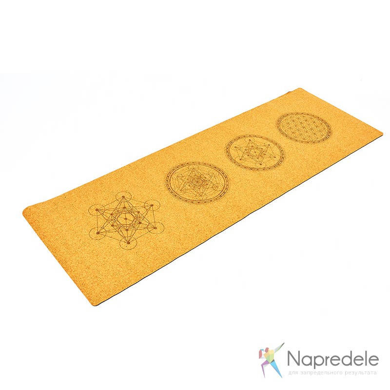 

Коврик для йоги Пробковый каучуковый двухслойный 4 мм Record FI-7156-8