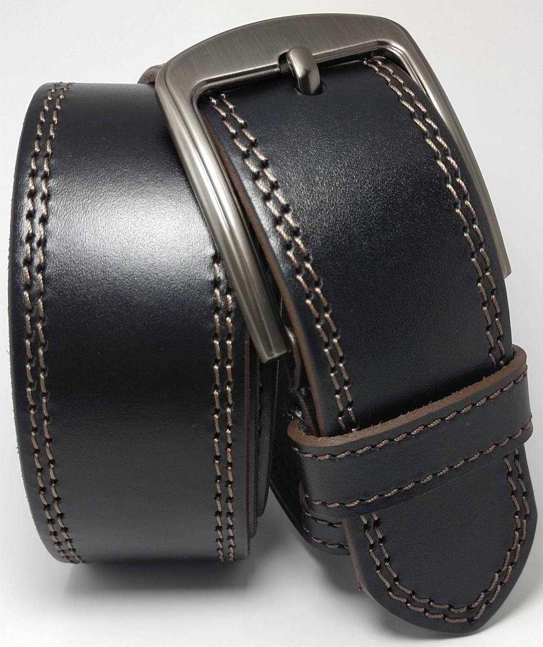 

Ремень кожаный джинсовый с цветной строчкой. Арт: RMJKGD0009-45, Черный