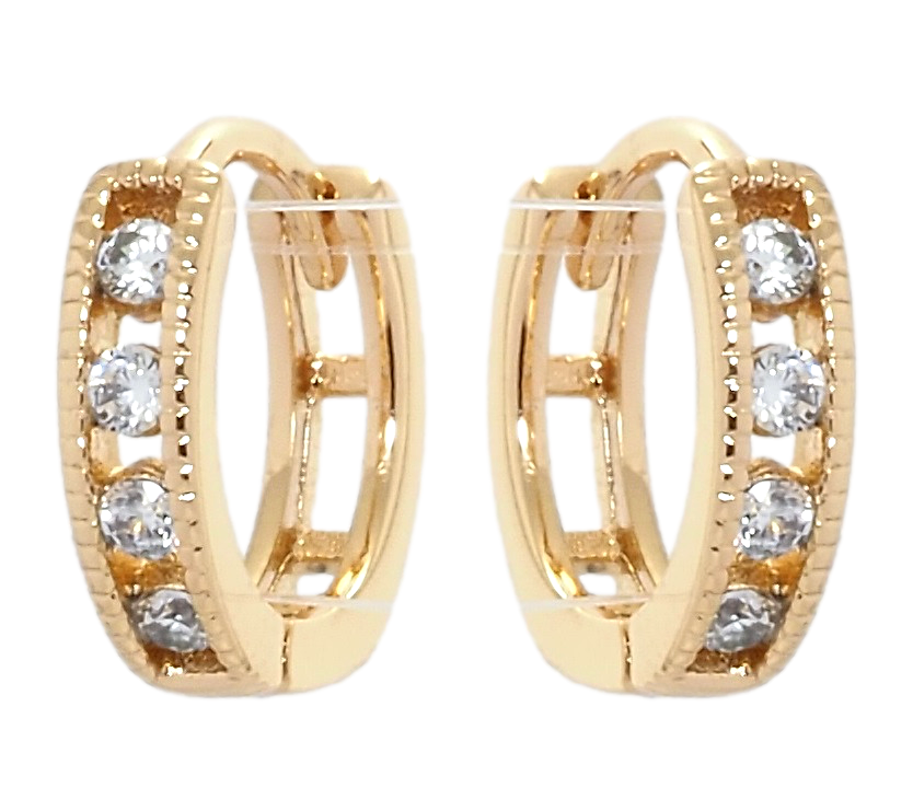 

Серьги Xuping Позолота 18K колечки "Дорожки циркония"
