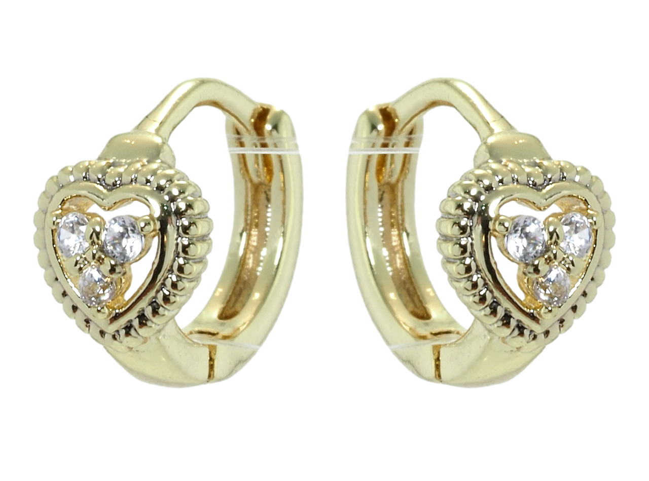 

Серьги детские Xuping Позолота 14K колечки "Сердечки"