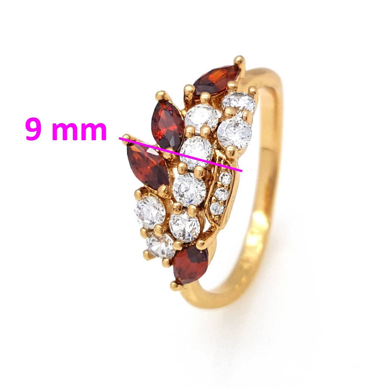 

Кольцо Колосок с красным цирконием, p. 17,5 р. 18, позолота Xuping 18К