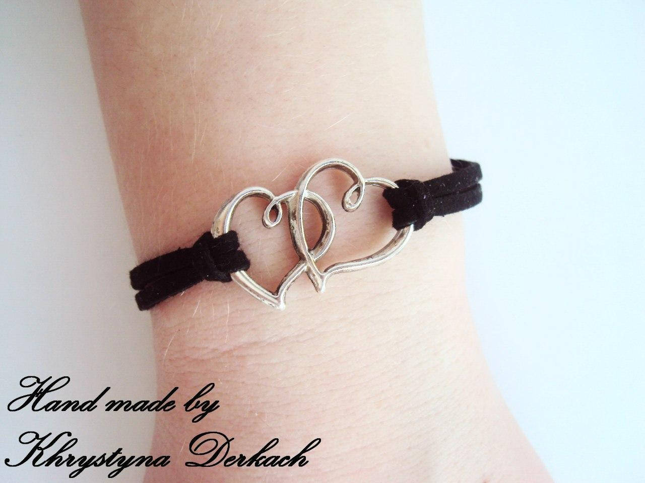 

Браслет сердце love любовь двойное сердце для влюбленных пара для двоих