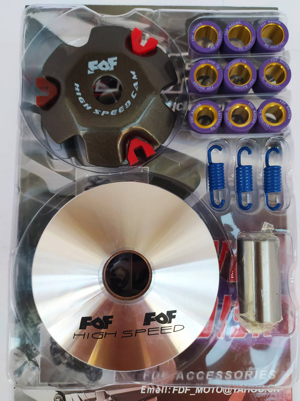 

Вариатор передний (тюнинг) Honda DIO AF27/34 (ролики латунь 9шт, палец,)